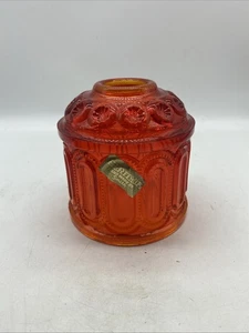 Vintage L.E. Smith Amberina Moon and Stars pattern Fairy Lamp Top Only 4.25” 2 - Picture 1 of 6
