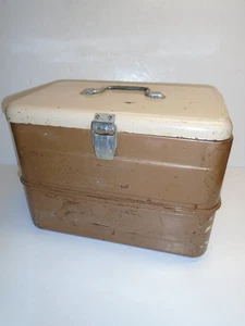 Vintage VAGABOND STYLE METAL ICE CHEST w/ TRAY - SOLID ORIGINAL GASKETS - Picture 1 of 17