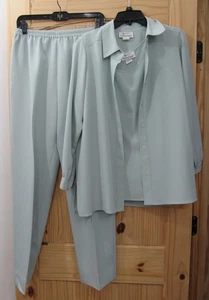 Drapers & Damons Pant Suit Womens Size 10 Blue Perma Press 3 Piece Set Made USA - Picture 1 of 24