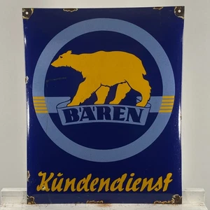 Bären Enamel Sign - 50x40cm (19.7x15.7") - Rare Vintage Battery Advertising Sign - Picture 1 of 20