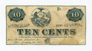 1863 10c Daniel Hegarty - Cross Roads, Clearfield Co, PENNSYLVANIA Note - Picture 1 of 2