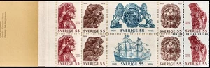 Schweden, komplette Heftchenscheibe mit 10 Marken, postfrisch-1969, 55 öre, Sc. 830a, SG 587a - Bild 1 von 2