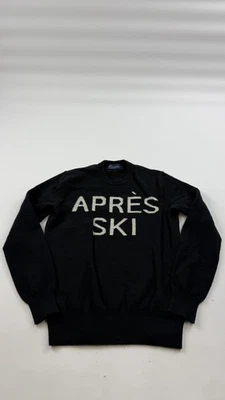 Gap Sweater Mens Medium Black Lambswool Après Ski Crewneck Pullover Winter Knit - Image 1 of 4