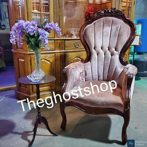 Kimball Reproduction Victorian Kings Chair Honduras mahogany wood from Italy - Picture 1 of 6