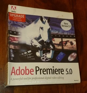 Adobe Premiere 5.0 / 5.1 Big Box Full UPGRADE Version SEALED Macintosh NEW - Picture 1 of 6