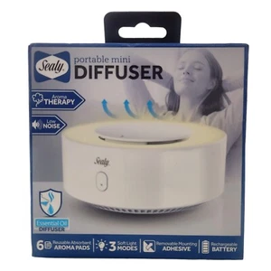 Sealy Portable Mini Essential Oil Diffuser with 6 Reusable Aroma Therapy Pads - Picture 1 of 12