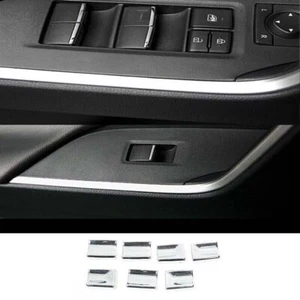 2019-22 Bright Silver Glass For Toyota RAV4 Button Stickers Window Lifting Panel - Picture 1 of 8