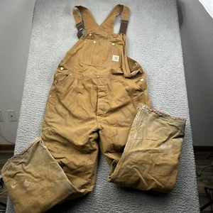 Salopette Carhartt R02 marrone isolata misura 42x32 molto invecchiata - Foto 1 di 10