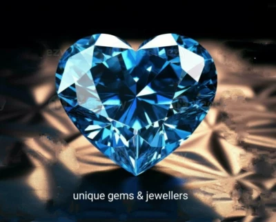 10 Ct intense Blue Heart Cut VVS1 Diamond Premium Quality Loose Gemstone 1+GIft - Image 1 of 4