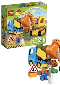 LEGO DUPLO Town Truck & Excavator Construction Site Set ~RETIRED~