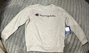 Champion Big Kids Sweatshirt Boys Powerblend Fleece Crewneck Classic Script Logo - Picture 1 of 5