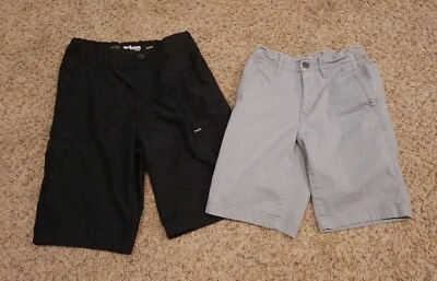 Pantalones Cortos Niños Talla 14 (2) Par Negro Gris Urban Pipeline Artizona Cintura Ajustable Foto 1 de 4