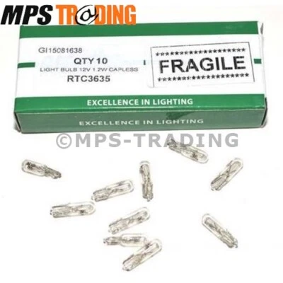 Bombilla de instrumentos de tablero sin tapa 1,2 vatios 12 voltios Land Rover Defender 10x RTC3635 Foto 1 de 4