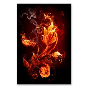 Póster 0025 Póster Lienzo Fuego Flor, Flor Plantas Llama Humo Amor - Imagen 1 de 7