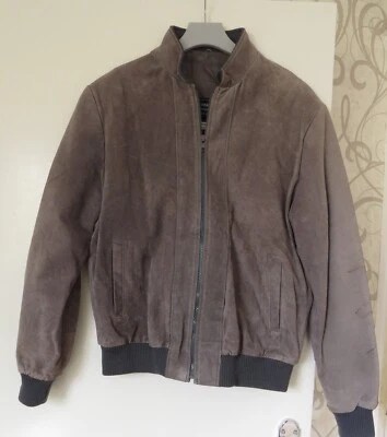 Vintage Grey Sears Leather Bomber Jacket Size 42ins - Image 1 of 4