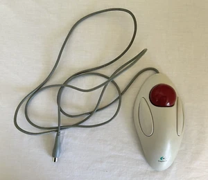 Vintage Logitech 804292-0000 T-CM14 Serial PS/2 Trackball Marble Computer Mouse - Picture 1 of 12