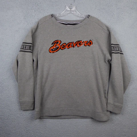 Victoria's Secret Sweatshirt Women's Medium Gray Pink Oregon State Beavers OSU Cover