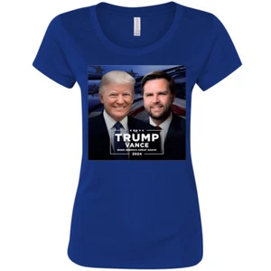 🔥 Trump Vance MAGA 2024 Women's T Shirt Make America Great Again Election VP Re - Picture 1 of 10