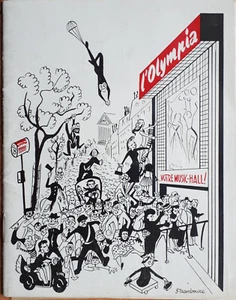 GEORGES BRASSENS Rare Programme OLYMPIA 1954 FORMAT 16CM X 12CM RARE DOCUMENT - Picture 1 of 12