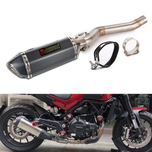 For Benelli Leoncino 500 Long Exhaust Link Pipe Modified 51mm Muffler Silencers - Picture 1 of 11
