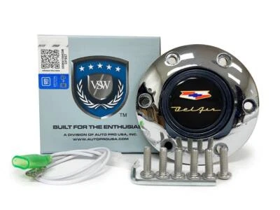 VSW 6-Bolt Chrome Horn Button, Chevy Bel Air Emblem - Imagem 1 de 4