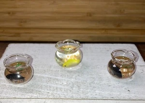 Miniature Fish Bowl For Dollhouse/Miniature Decorative Fish Bowls - Picture 1 of 8