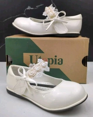 Pisos de ballet Mary Jane Nova Utopia NFGF-022 niña pequeña, blancos, talla 11  Foto 1 de 4