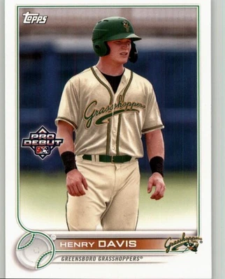 2022 Topps Pro Debut Henry Davis #PD-139 Greensboro Grasshoppers - Image 1 of 2