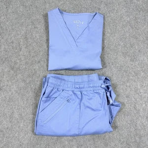 EON By Maevn Meidcal Blue Scrub Set Fits Women’s Top(Size:L) & Bottom(Size:XLP) - Picture 1 of 24