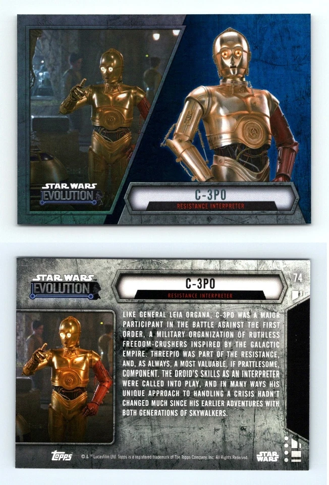 C-3PO #74 Star Wars Evolution 2016 Topps Blue Parallel Card - Image 1 of 1