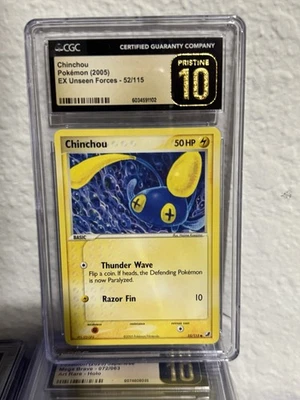 Vintage Chinchou 💎 (CGC PRISTINE 10) 💎 POP 37 - Image 1 of 2