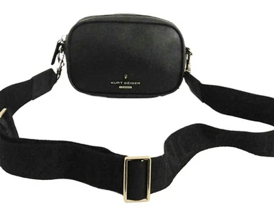 Kurt Geiger Small Black Leather Crossbody Camera Bag - Image 1 of 4