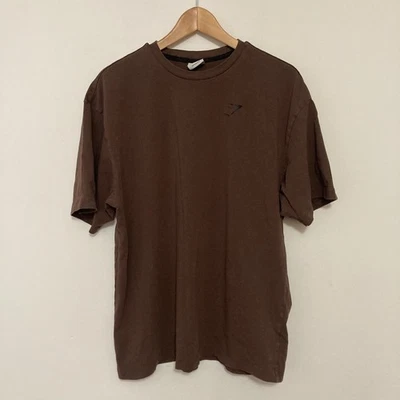 Camisa Gymshark Essential De Gran Tamaño Para Hombres L Marrón Mezcla de Algodón Gimnasio Entrenamiento Básico Foto 1 de 4