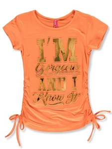 Cute 4 U Girls' I'm Gorgeous Knotted T-Shirt Color: mint Size: 7 - 8 - Picture 1 of 3