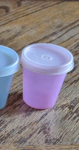 Vintage Tupperware Mini 2 oz Midget Container Cup #101-21 Pink w/ Lid #201 - Picture 1 of 2