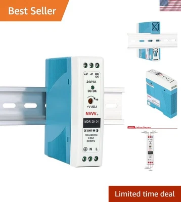 Fonte de alimentação CA DC 24V 1A trilho DIN 24W fácil instalação para equipamentos industriais - Imagem 1 de 4