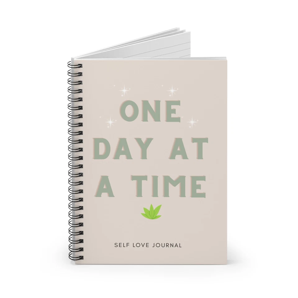 One Day At A Time Spiral Notebook | Self Love Journal - Image 1 of 1