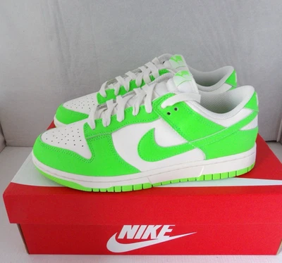 NWOB Authentic NIKE DUNK LOW White/Green Leather Women's Shoes Size 9 M - Image 1 of 4