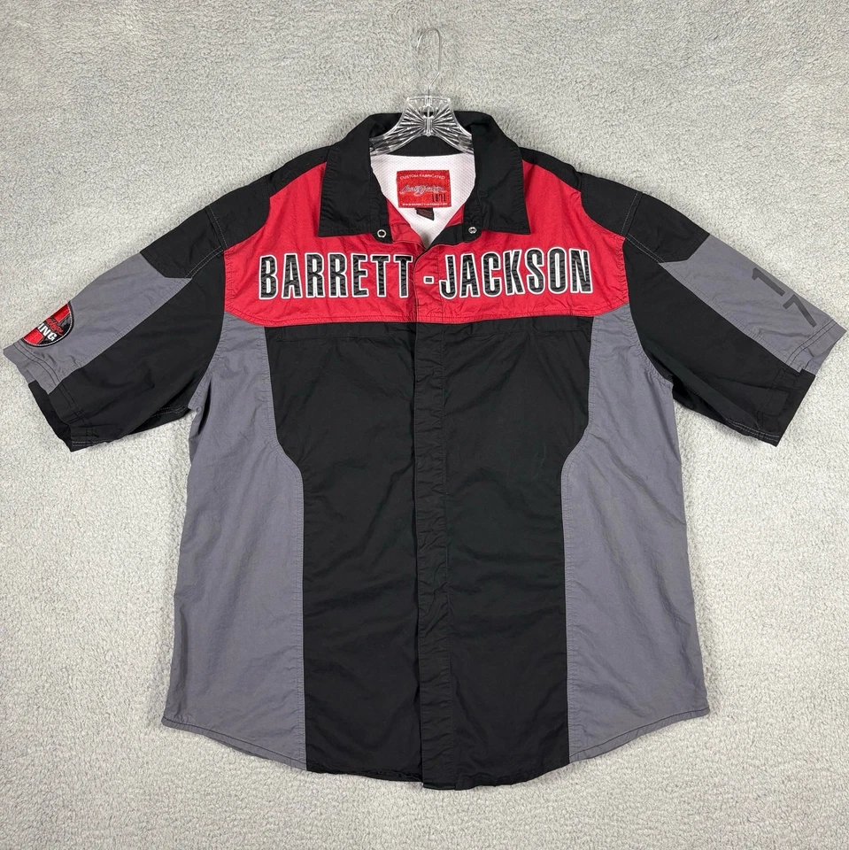 Barrett Jackson Shirt Men’s 2XL Back Snap Up Embroidered Racing Mechanic Garage - Image 1 of 4