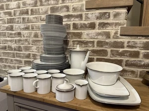 Rosenthal Berlin Service 4044 Hans Theo Baumann Evensong Platinum Rim 67 Pieces - Picture 1 of 16