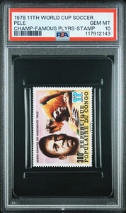 PELE Brazil Rare 1978 World Cup Soccer Stamp Card PSA 10 - Picture 1 of 1
