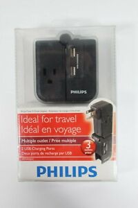 Philips Multiple Outlet Charging Ports for Traveling  3x AC & 2x USB Docking