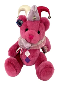 Applause Pink Valentine Jester Teddy Bear "Fooling Around" 15" Plush - Picture 1 of 10