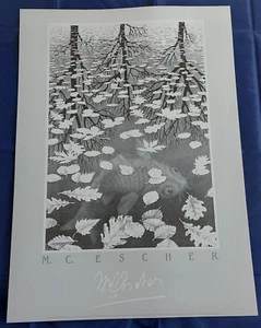 M.C. Escher Three Worlds Approx 50 x 70cm Poster Picture / Three Worlds / Cordon Art - Picture 1 of 6