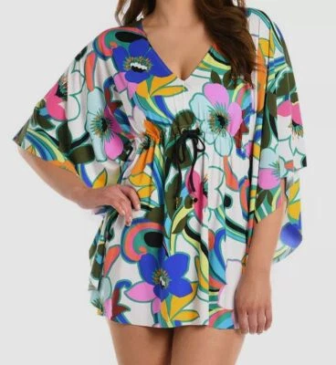 La Blanca Women's White Sun Catcher Printed Caftan Cover-Up Swimwear Size M - Imagem 1 de 2