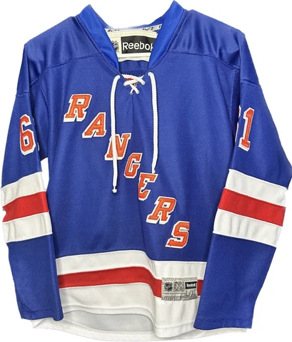 Reebok Jersey NHL NY Rangers Arena Rick Nash #61 Youth L/XL Hockey GUC Cover