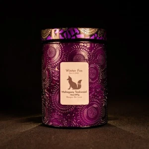 Christmas Candles MAHOGANY TEAKWOOD 15oz Luxury Candles Coconut Wax Winter Fox - Picture 1 of 2