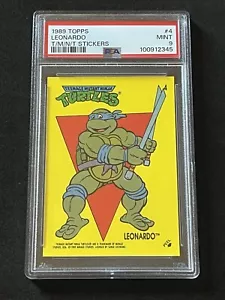 1989 Topps Teenage Mutant Ninja Turtles Stickers #4 Leonardo PSA 9 Mint Rookie - Picture 1 of 2