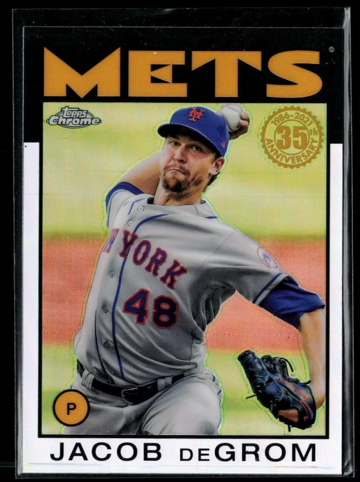 2021 Topps Chrome '86 Topps #86BC-23 Jacob deGrom - Image 1 of 2