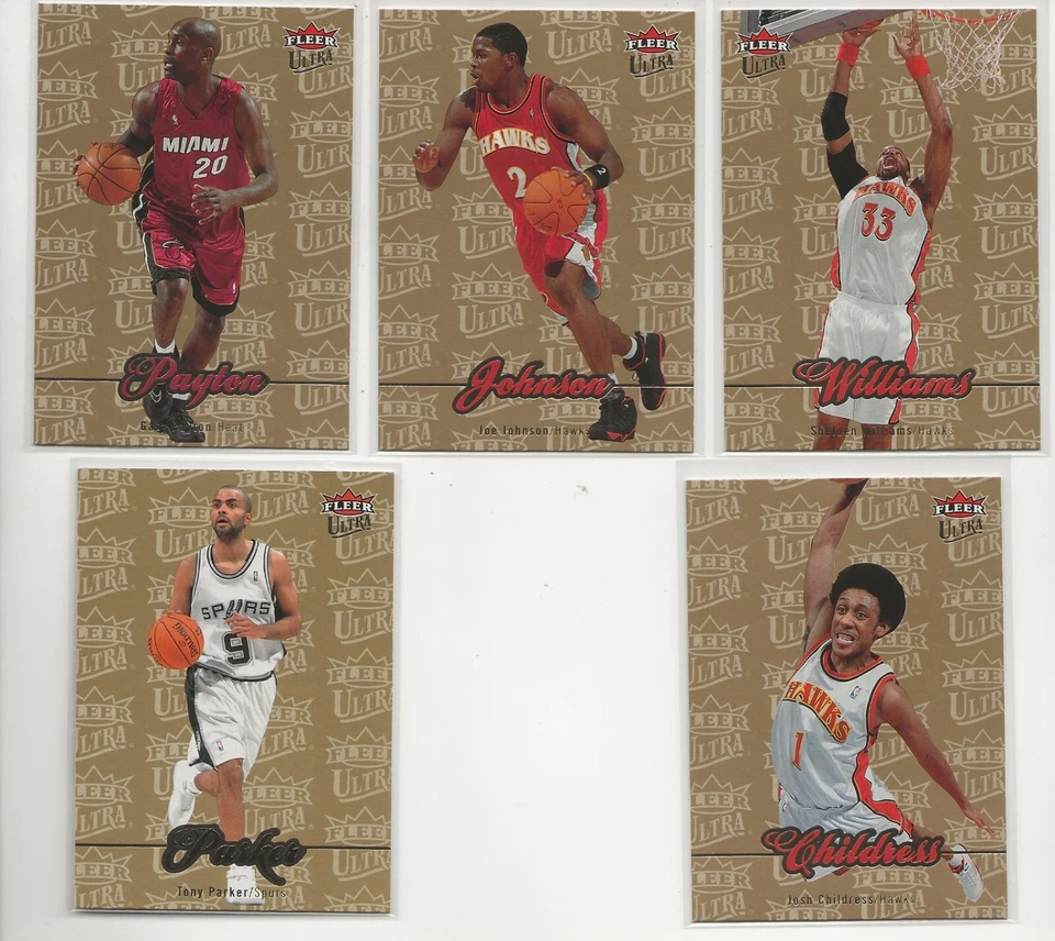 Lote de 5 medallones Fleer Ultra Gold 2007-08 Johnson, Williams, Payton, Parker Foto 1 de 1